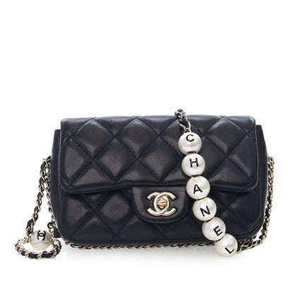 Chanel Small Quilted Lambskin My Precious Pearls Chain Flap