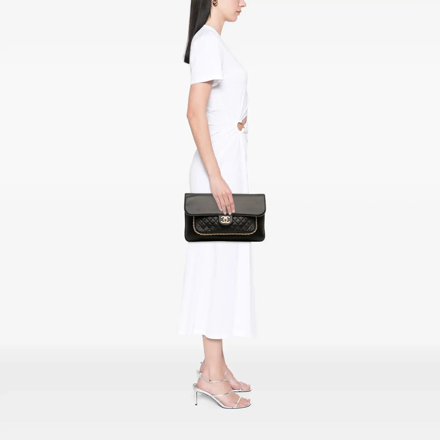 Chanel Quilted Lambskin CC Unchained Flap Clutch