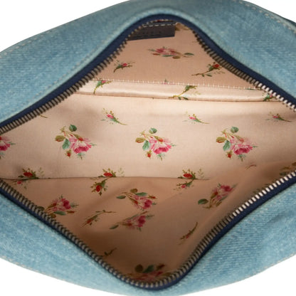 Gucci Small GG Marmont Matelasse Denim Pearly Crossbody