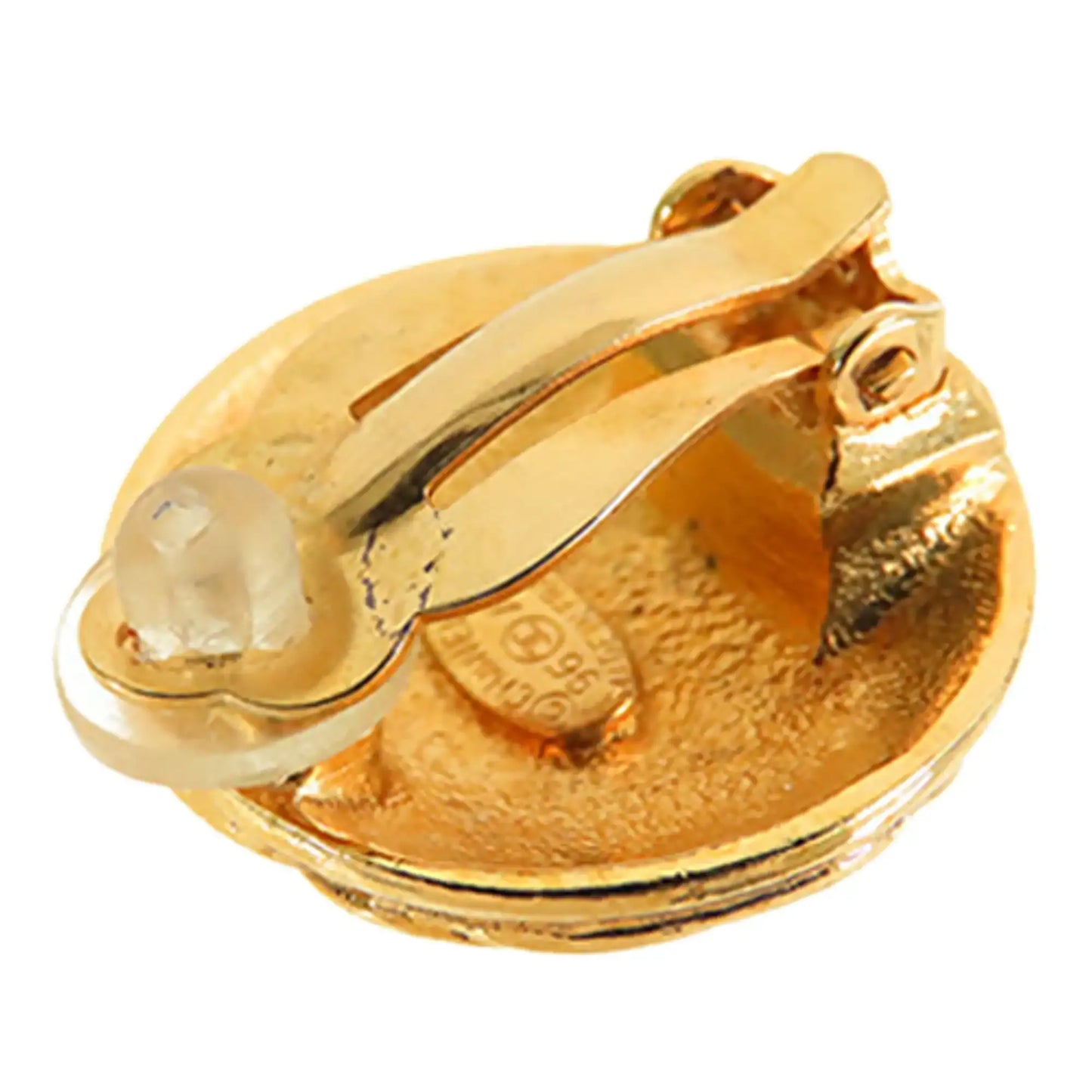 Chanel CC Gold Plated Clip On Earrings