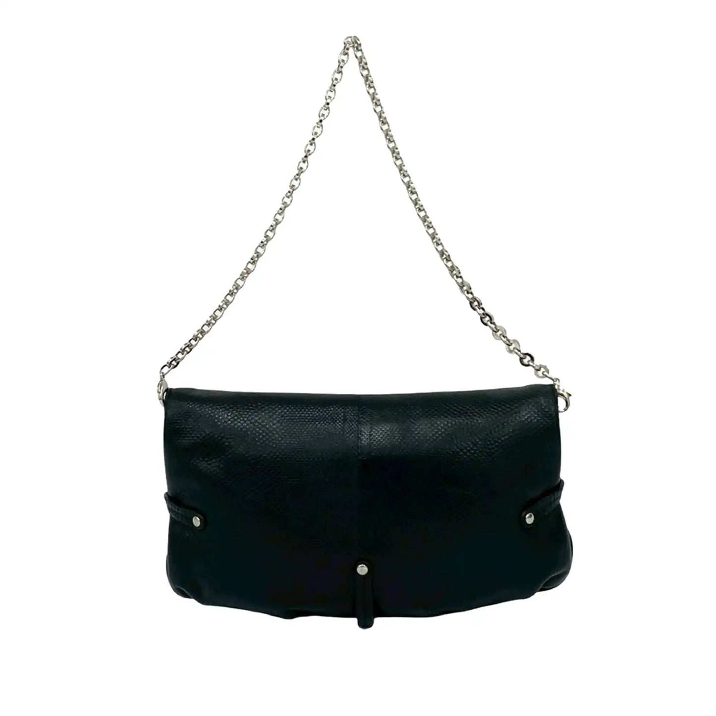 Ferragamo Embossed Leather Gancini Chain Shoulder Bag