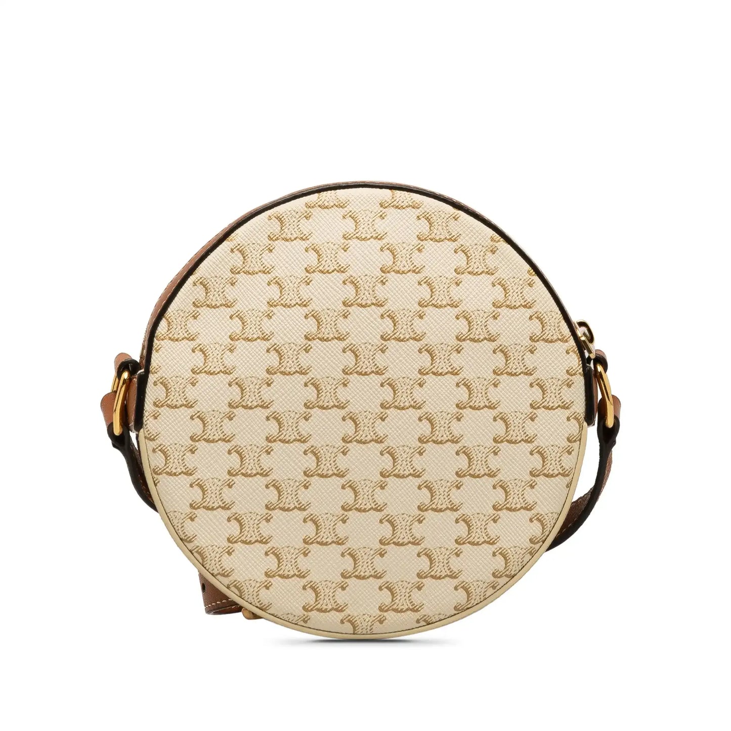 Celine Triomphe Coated Canvas Round Purse on Strap