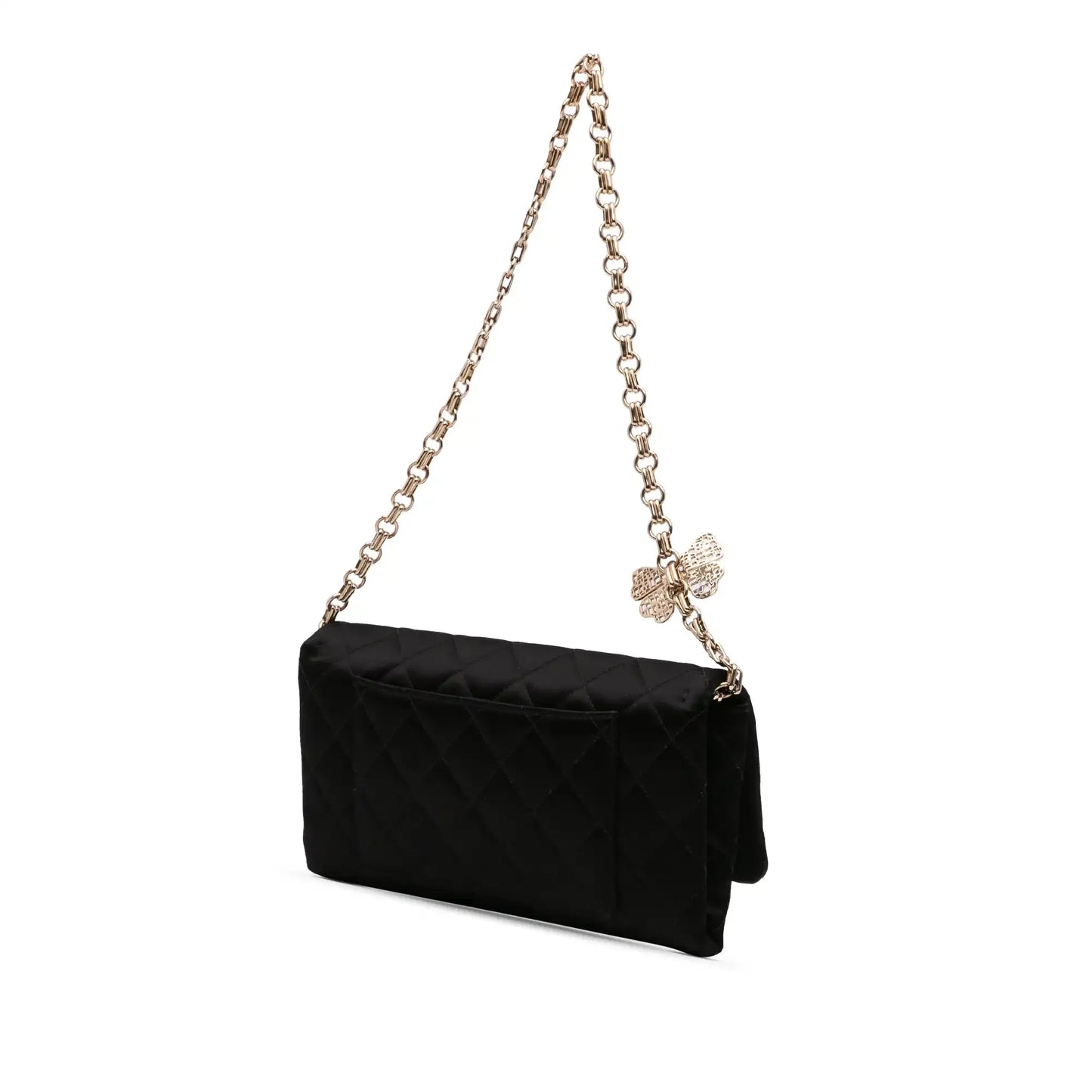 Chanel CC Quilted Satin Butterfly Chain Clutch