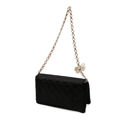 Chanel CC Quilted Satin Butterfly Chain Clutch