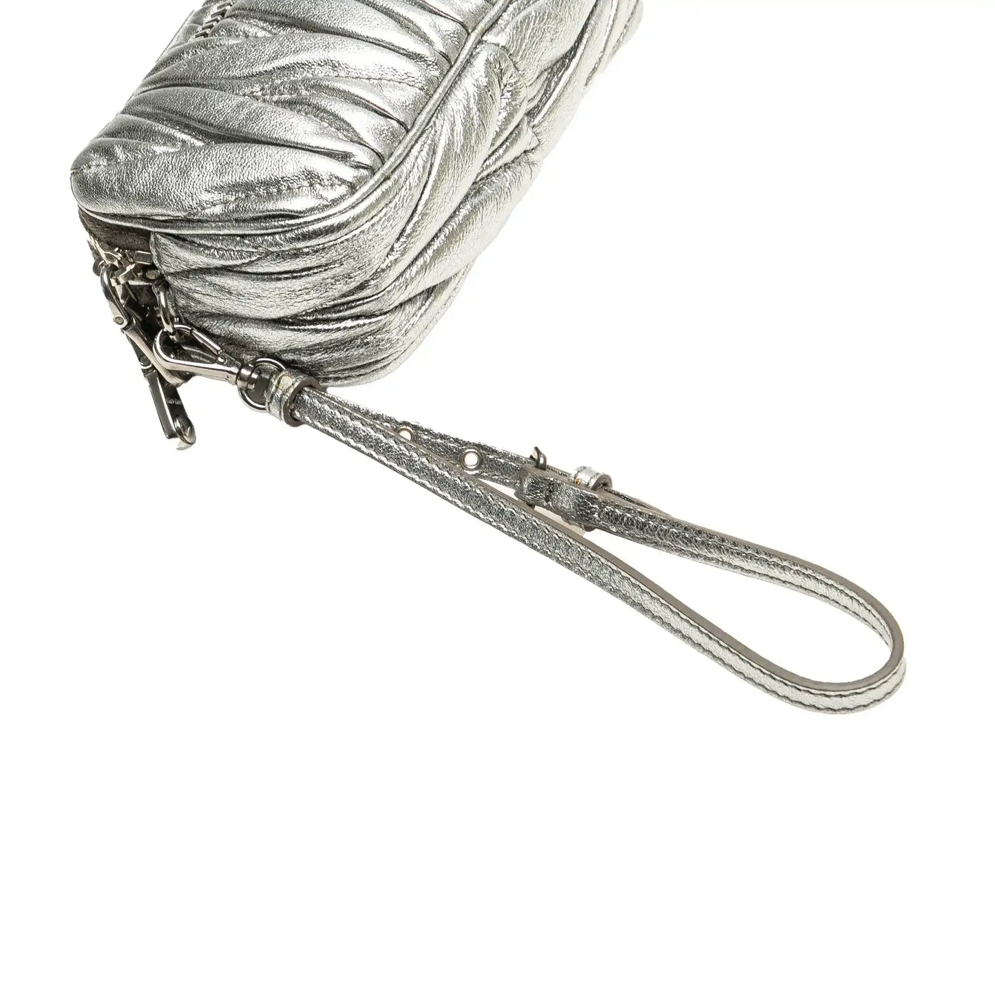 Miu Miu Nappa Matelasse Double Zip Clutch