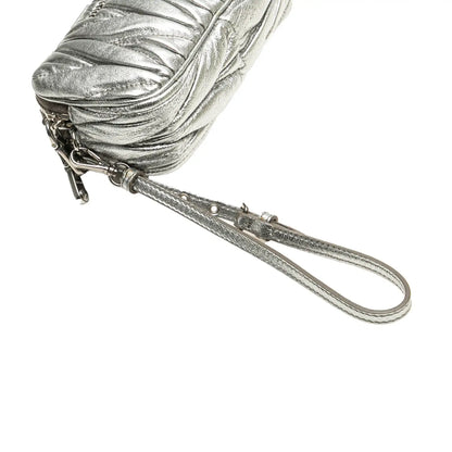 Miu Miu Nappa Matelasse Double Zip Clutch