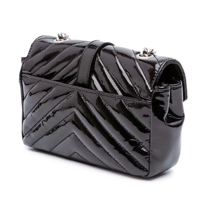 Saint Laurent Baby Patent Chevron Classic Monogram Chain Bag