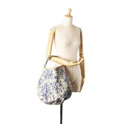 Gucci Canvas Flora Horsebit Wave Hobo