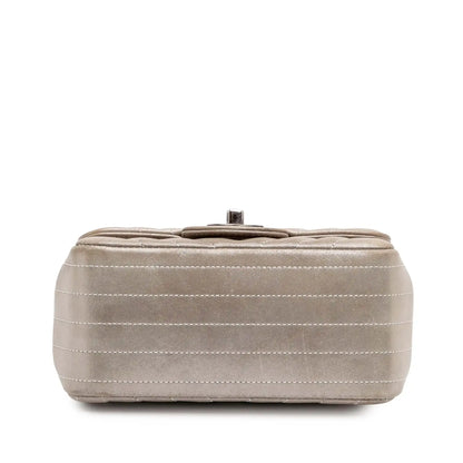 Chanel Mini Square Classic Chevron Iridescent Lambskin Single Flap