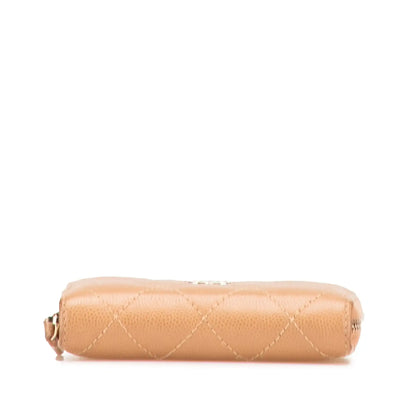 Chanel CC Quilted Caviar Zip Around Coin Purse