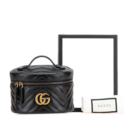 Gucci Mini GG Marmont Round Leather Vanity Bag