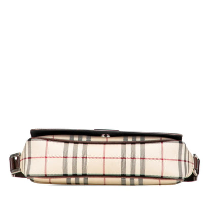Burberry House Check Canvas Flap Crossbody