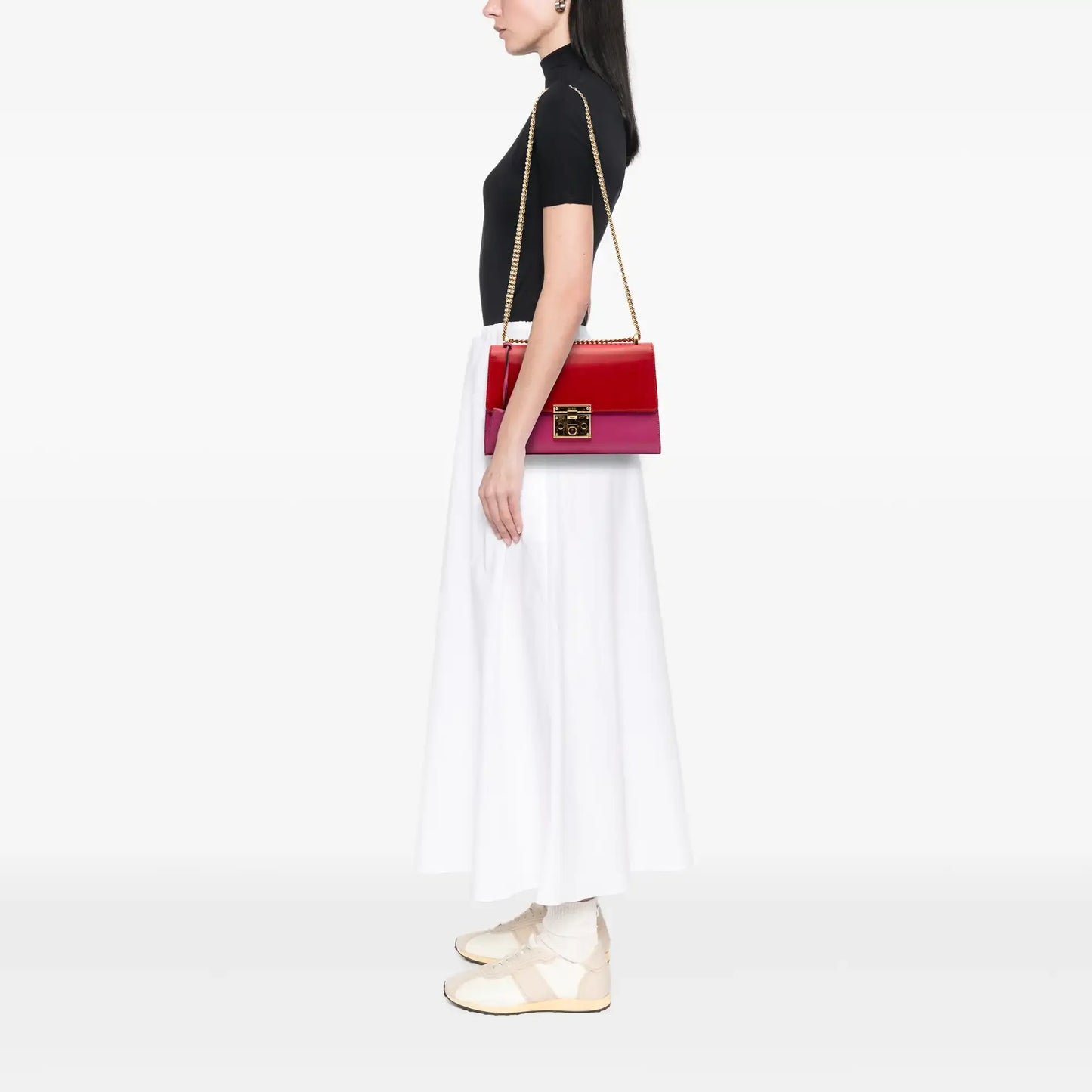 Gucci Medium Bicolor Leather Padlock Shoulder Bag