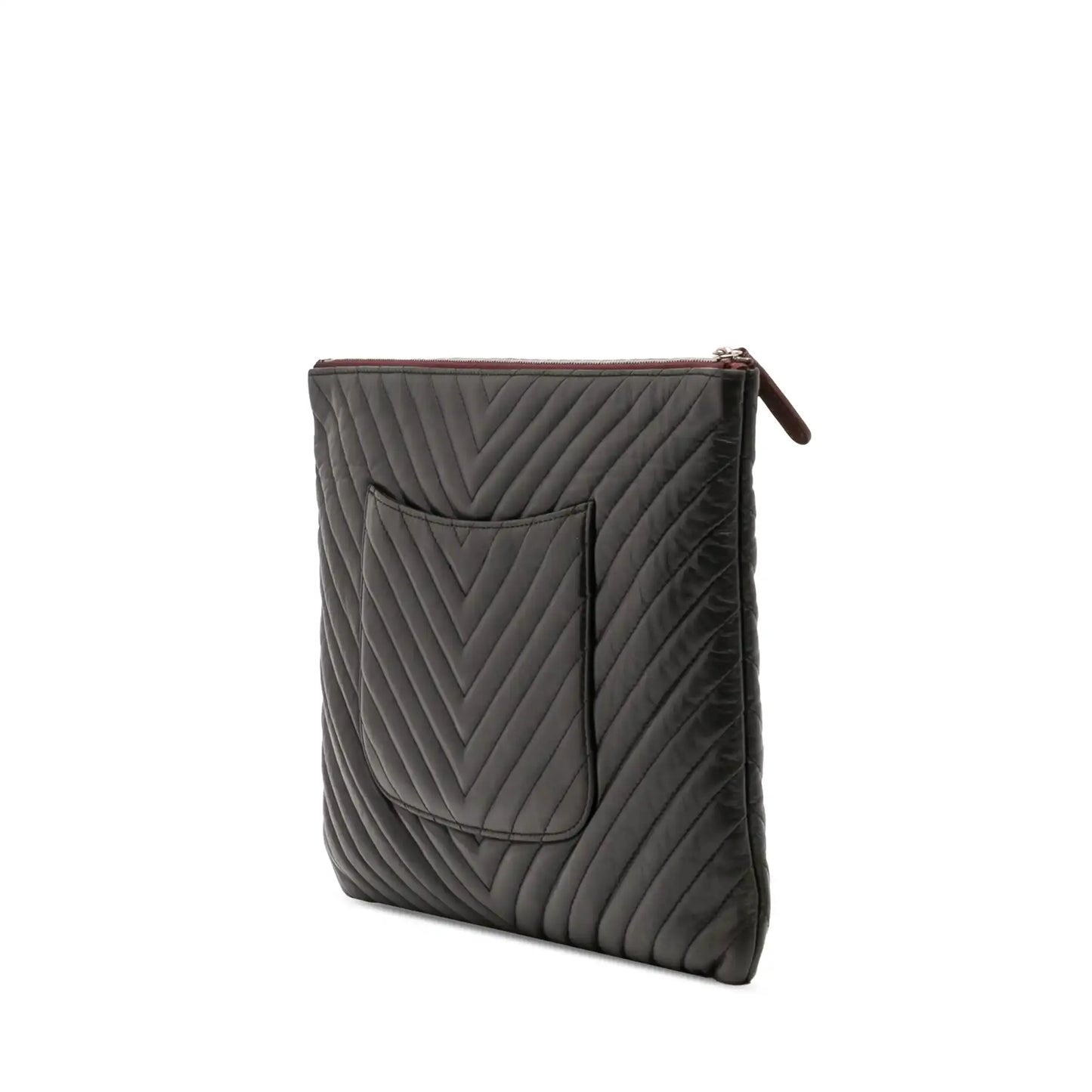 Chanel Large Chevron Caviar Ancient Greek Charms O Case Clutch