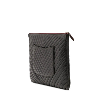 Chanel Large Chevron Caviar Ancient Greek Charms O Case Clutch