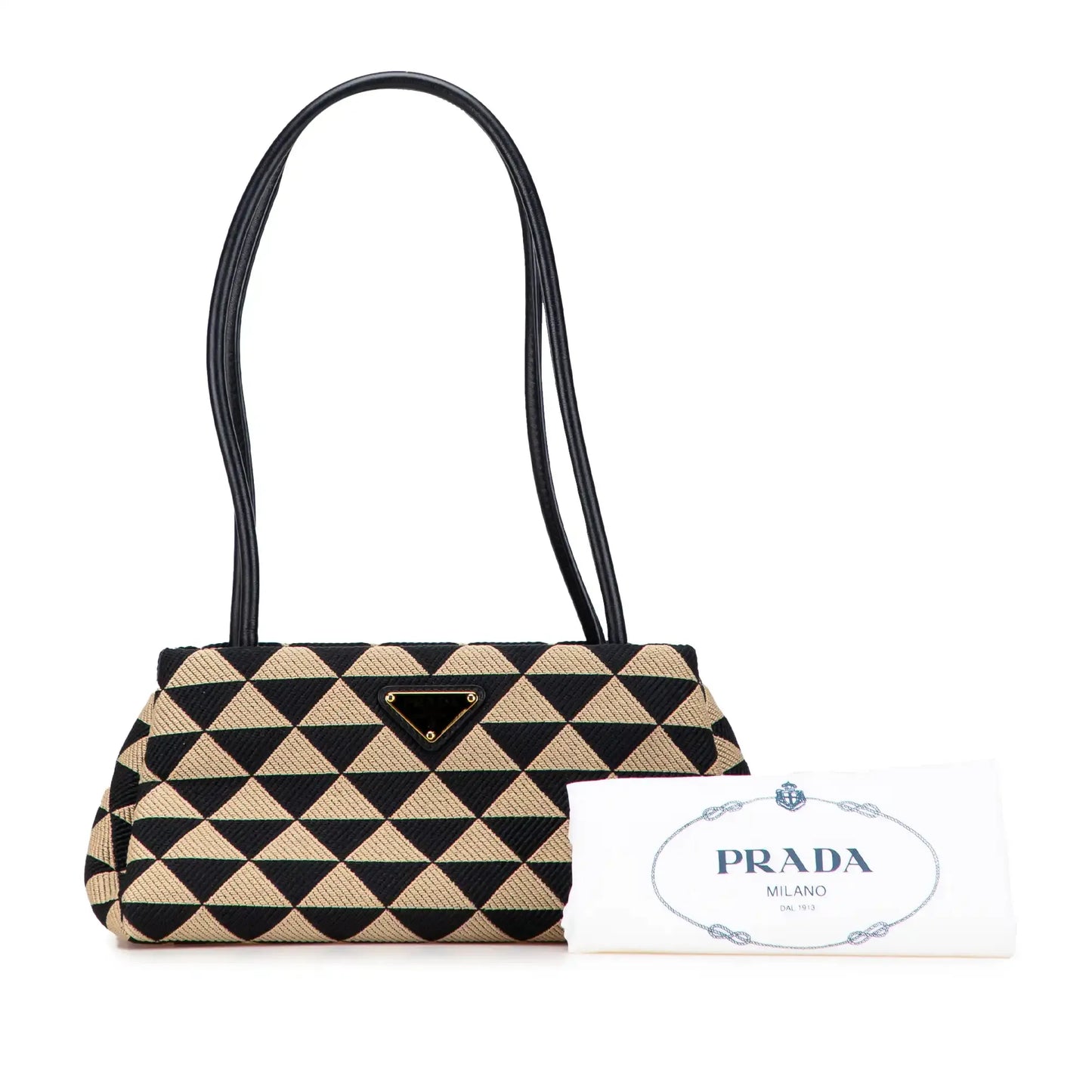 Prada Small Triangolo Symbole Jacquard Embroidered Shoulder Bag