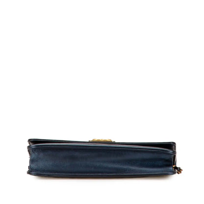Chanel Calfskin Double Stitch Boy Wallet On Chain