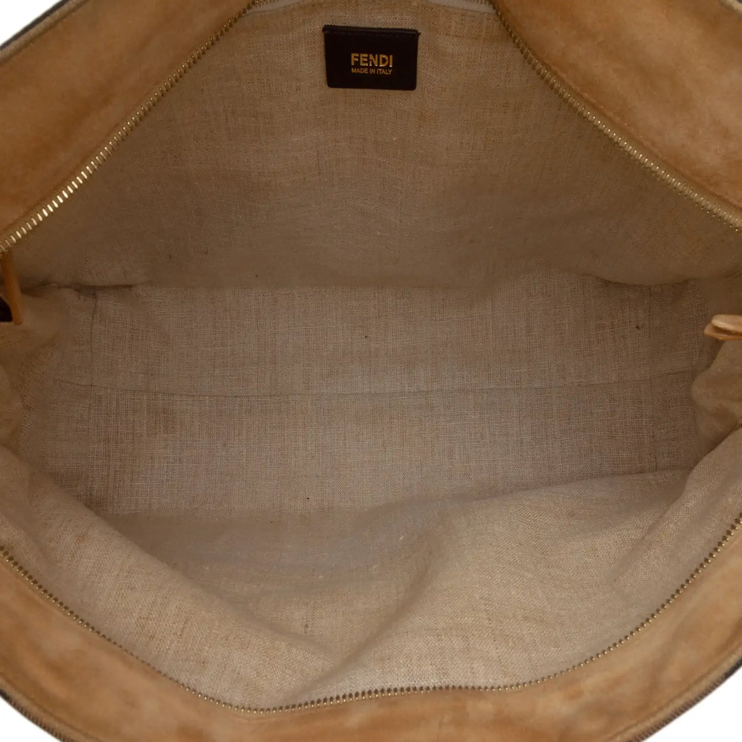 Fendi Medium Pequin Canvas Roll Tote