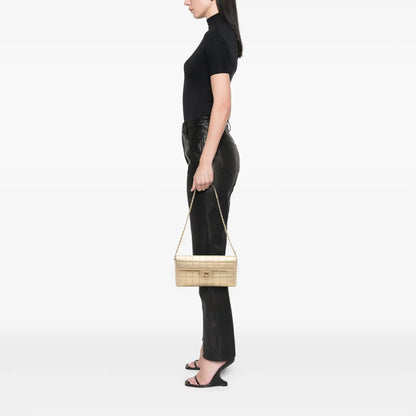 Chanel CC Metallic Lambskin Choco Bar East West Flap