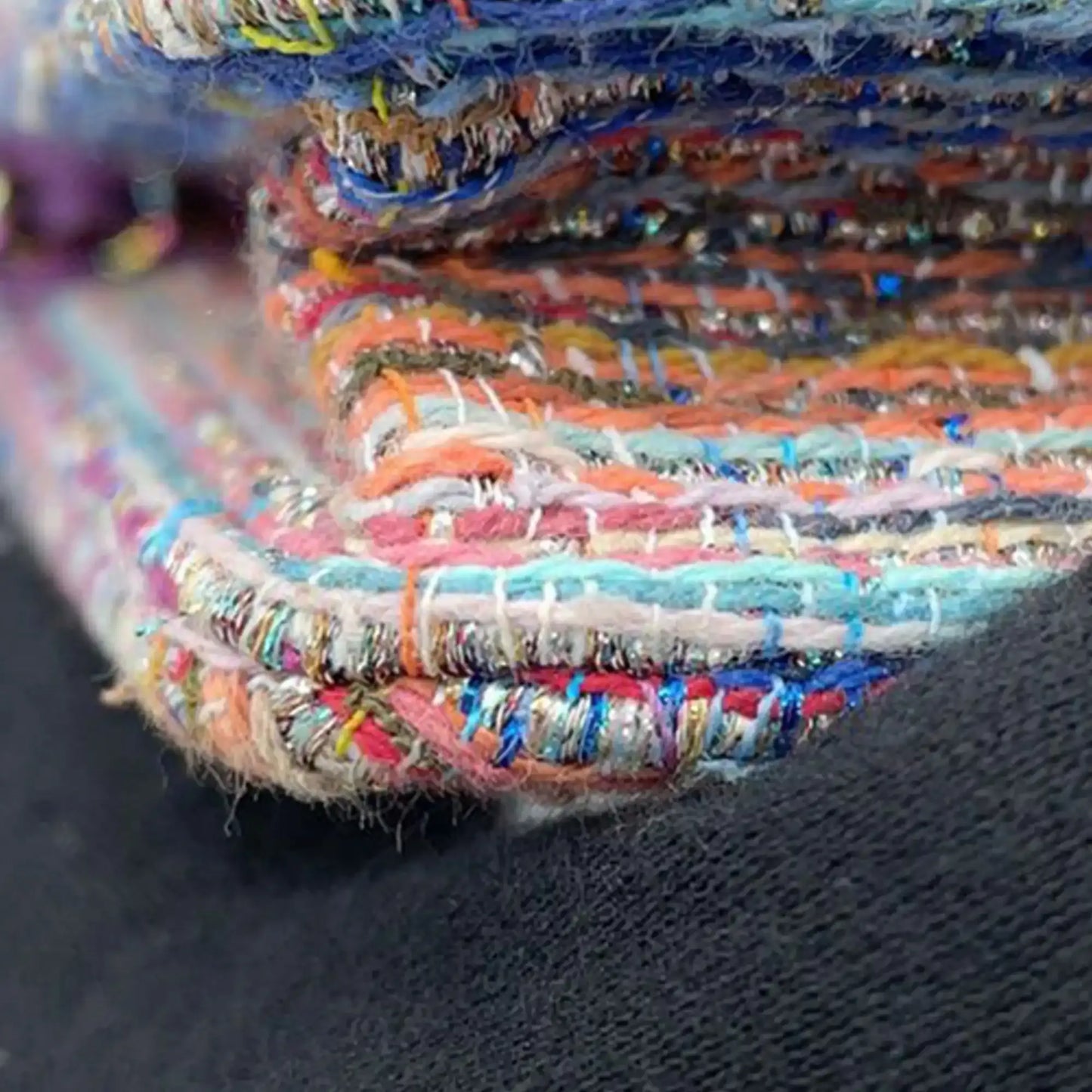 Chanel CC Quilted Tweed Rainbow Hardware Wallet on Chain