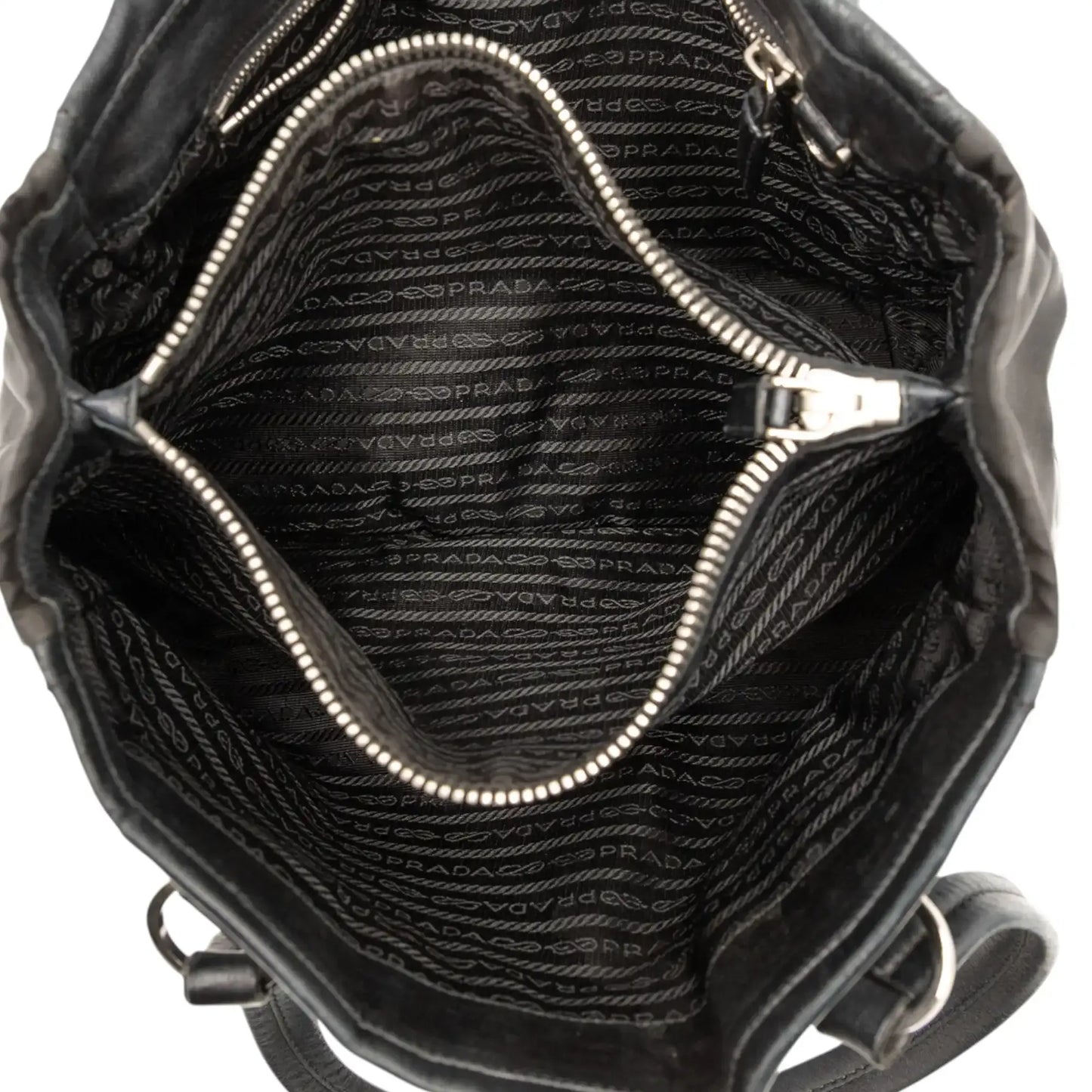 Prada Tessuto Trimmed Nappa Tote