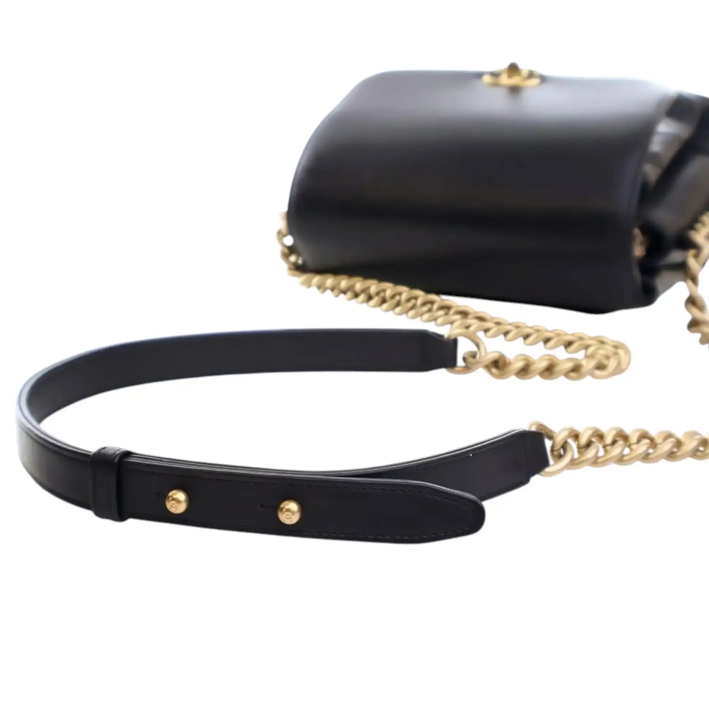 Chanel Quilted Goatskin Side Chain Compartment Flap