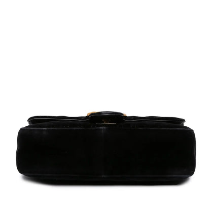 Gucci Small GG Marmont Matelasse Velvet Shoulder Bag