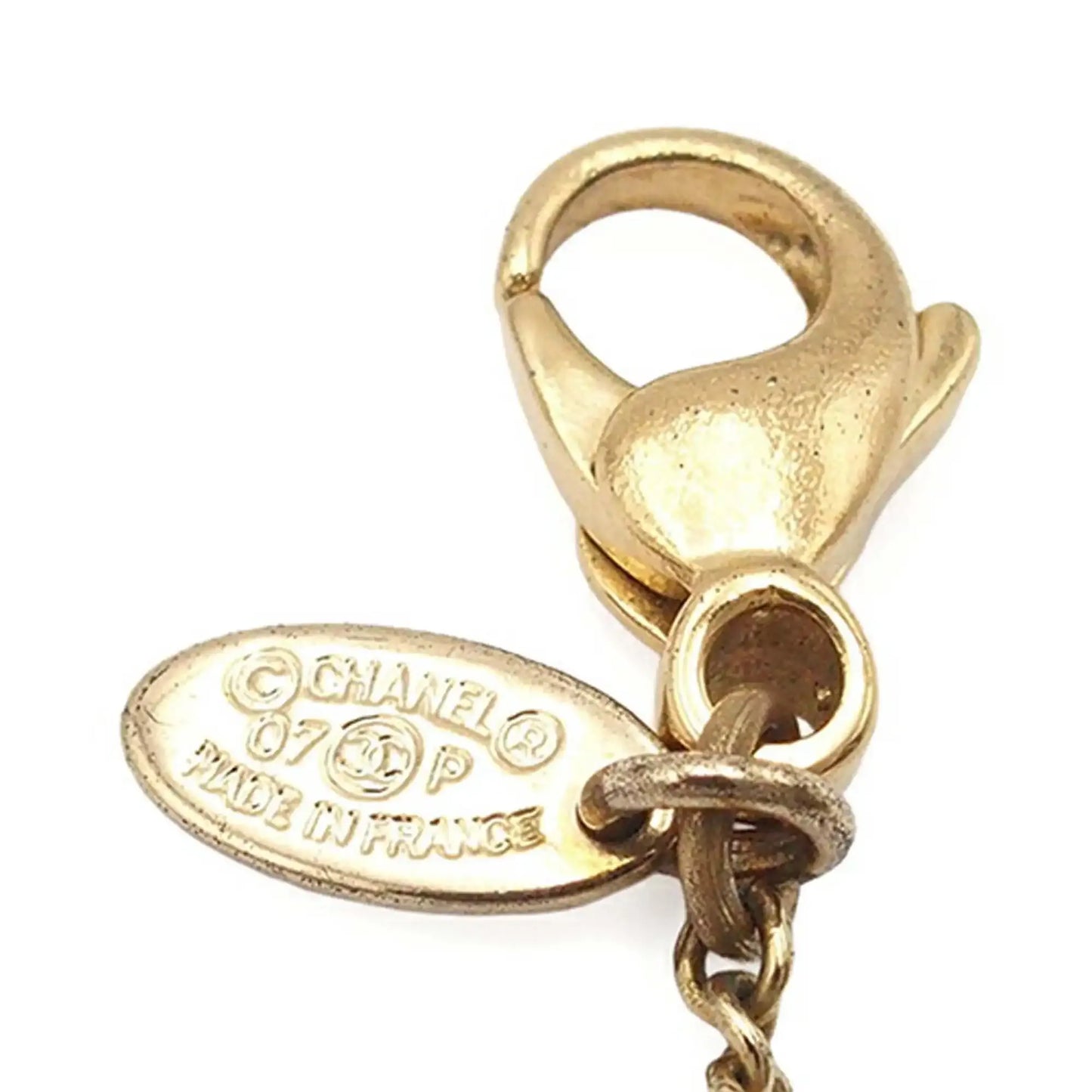 Chanel CC Gold Plated Round Pendant Necklace