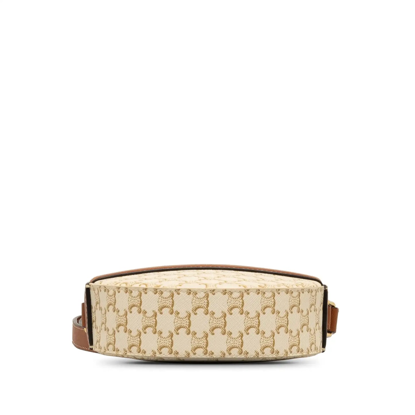 Celine Triomphe Coated Canvas Round Purse on Strap