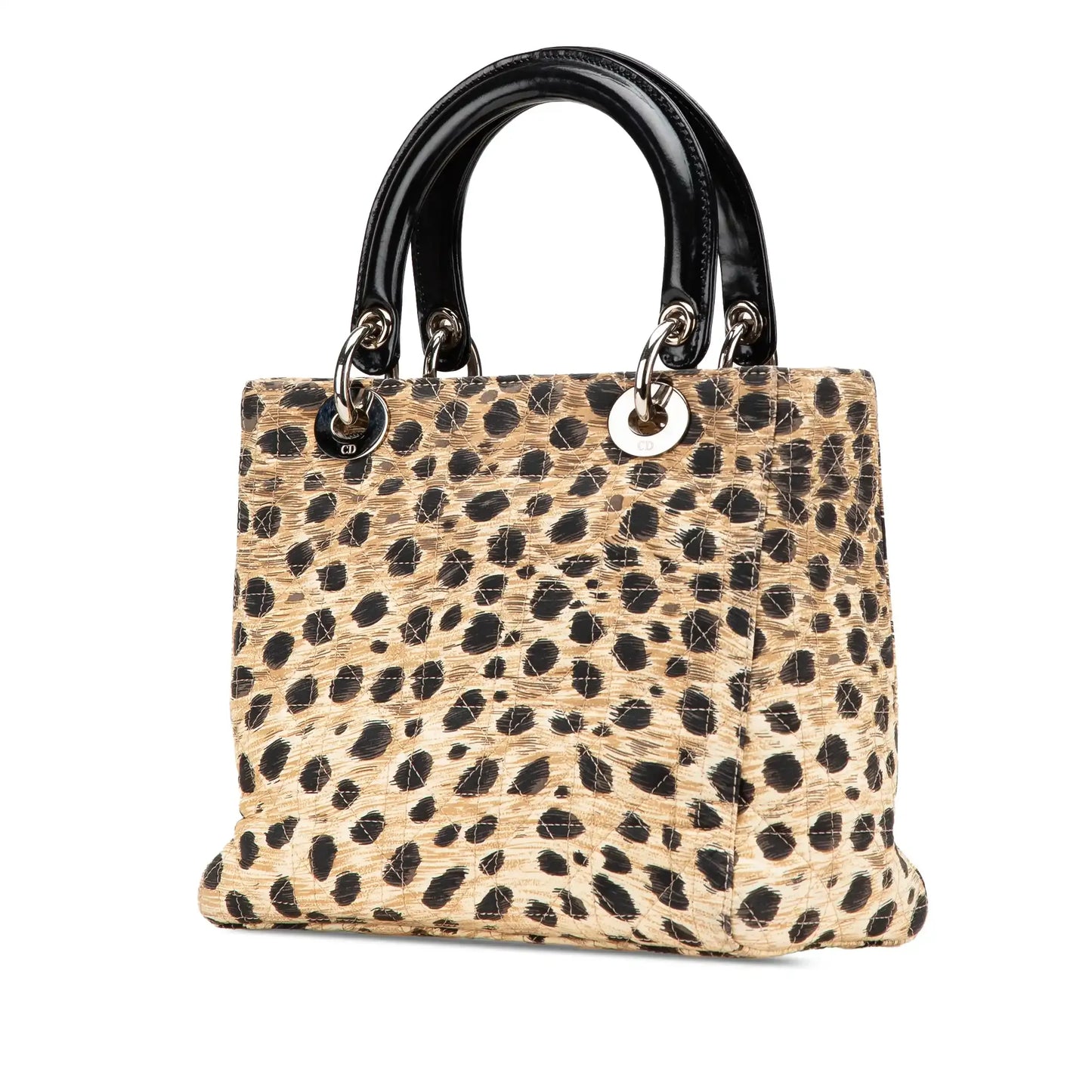 Dior Medium Canvas Cannage Leopard Print Lady Dior