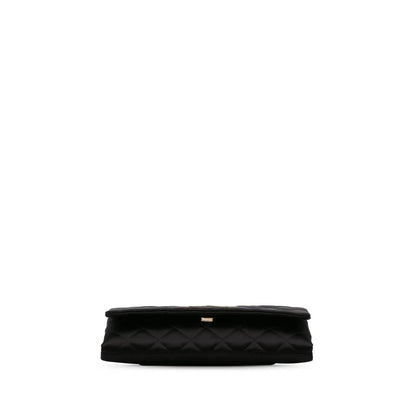 Chanel CC Quilted Satin Butterfly Chain Clutch