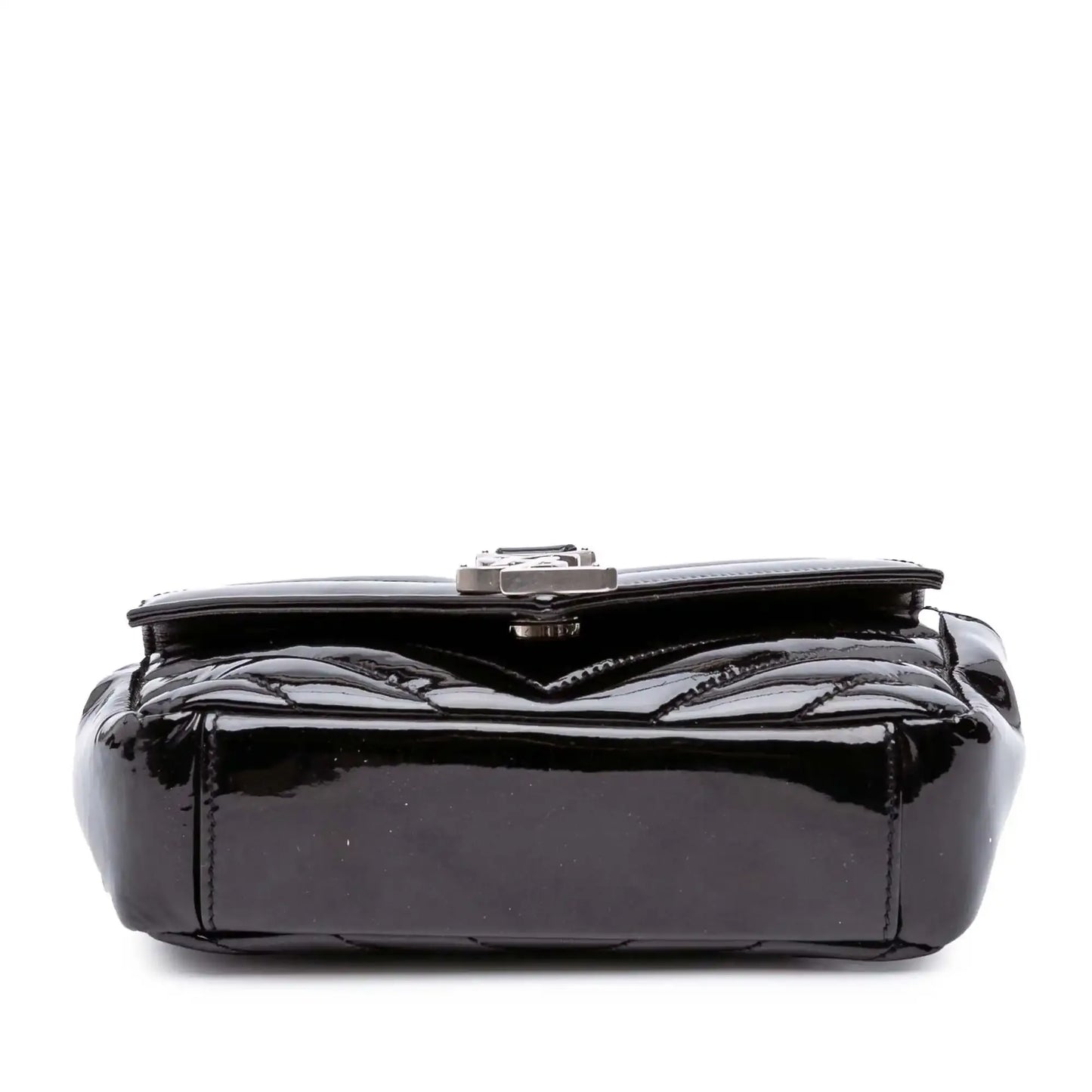 Saint Laurent Baby Patent Chevron Classic Monogram Chain Bag