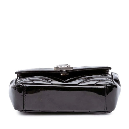 Saint Laurent Baby Patent Chevron Classic Monogram Chain Bag