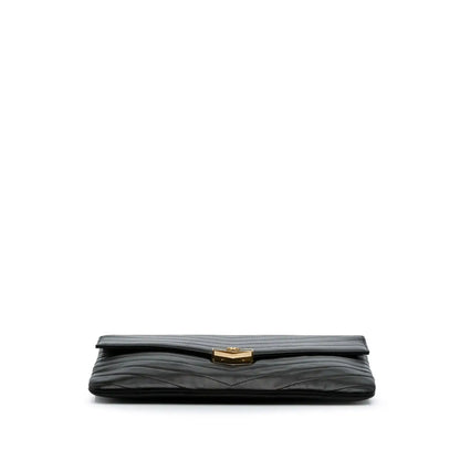 Chanel Paris Hamburg Chevron Lambskin Clutch