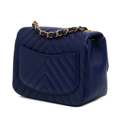 Chanel Mini Square Classic Chevron Lambskin Single Flap