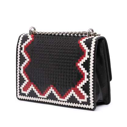 Prada Goatskin Woven Madras Crossbody