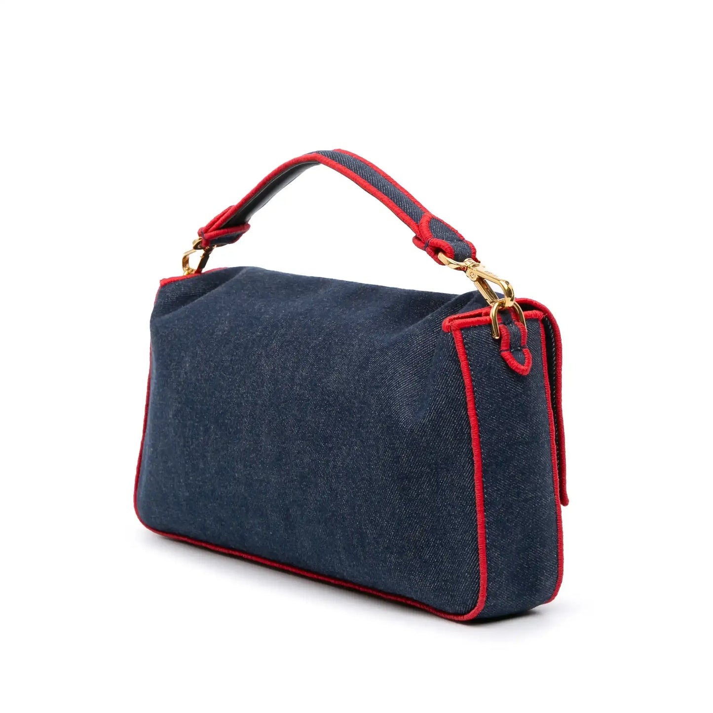 Fendi Large Denim Baguette Satchel