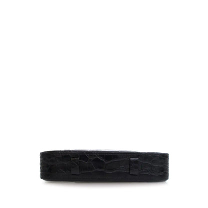 Celine Croc Embossed Leather Horizontal Phone Pouch Crossbody