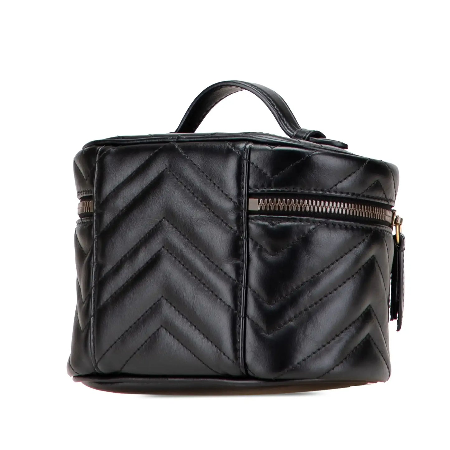 Gucci Mini GG Marmont Round Leather Vanity Bag