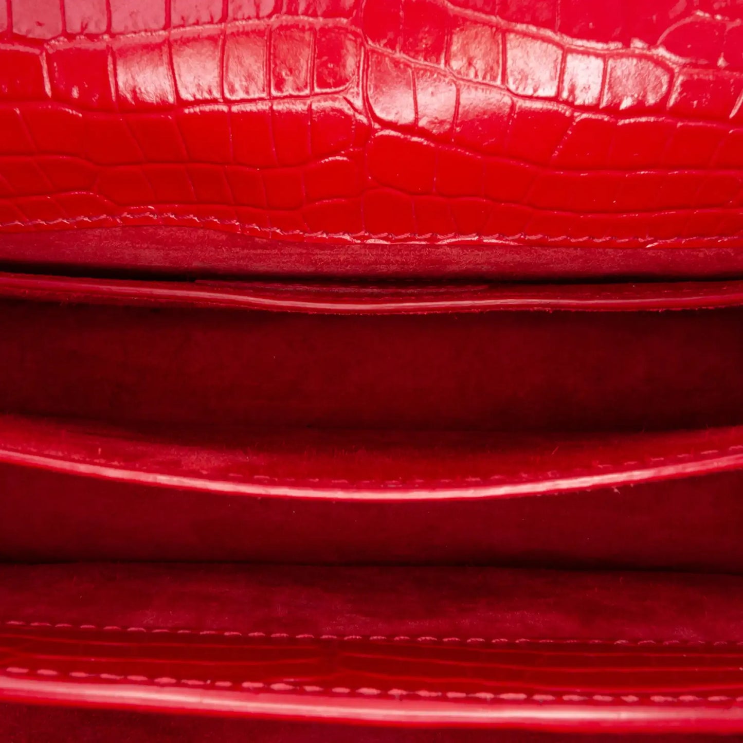 Saint Laurent Medium Croc Embossed Leather Sunset Crossbody