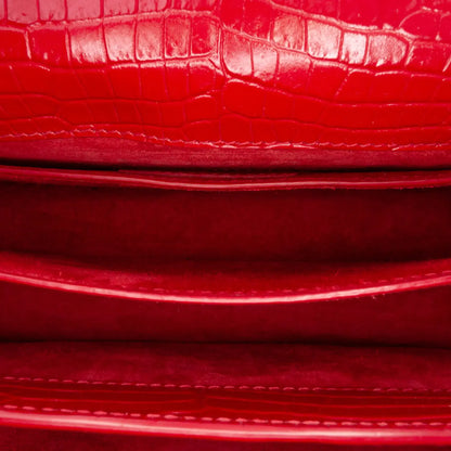 Saint Laurent Medium Croc Embossed Leather Sunset Crossbody