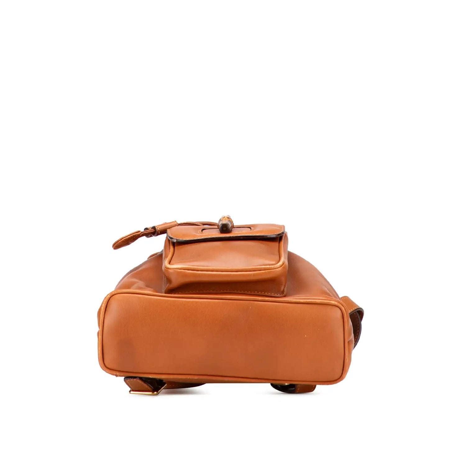 Gucci Leather Bamboo Drawstring Backpack