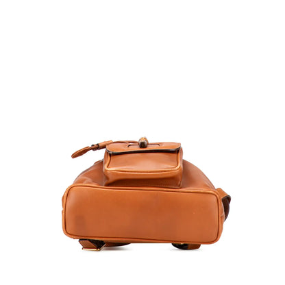 Gucci Leather Bamboo Drawstring Backpack
