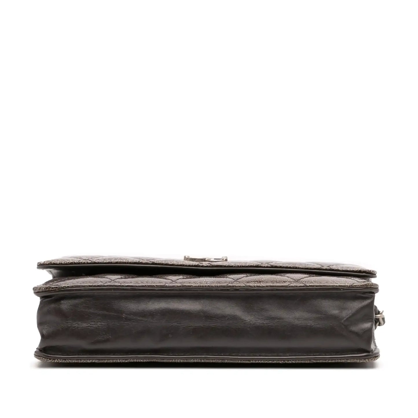 Chanel CC Quilted Shiny Crumpled Calfskin Wallet on Chain