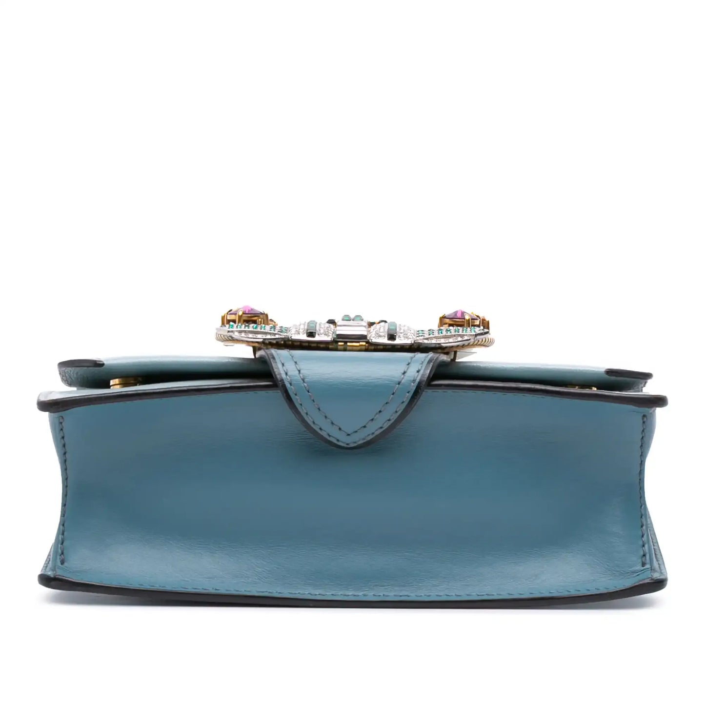 Miu Miu Goatskin Madras Soft Calf Crystal Embellished Crossbody