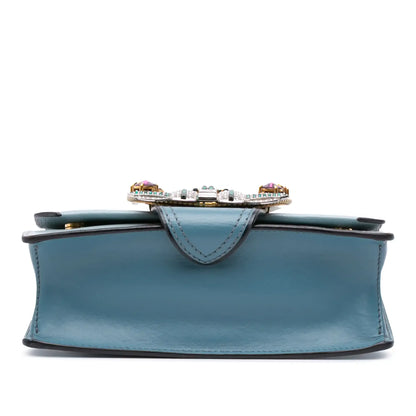 Miu Miu Goatskin Madras Soft Calf Crystal Embellished Crossbody