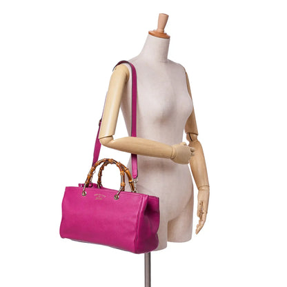 Gucci Medium Calfskin Bamboo Shopper Satchel