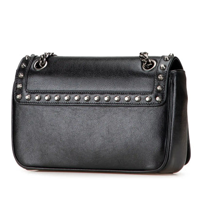 Prada Small Studded Glace Calf Chain Flap