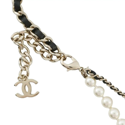 Chanel Gold Plated Chain And Faux Pearl Flap Bag Pendant Necklace