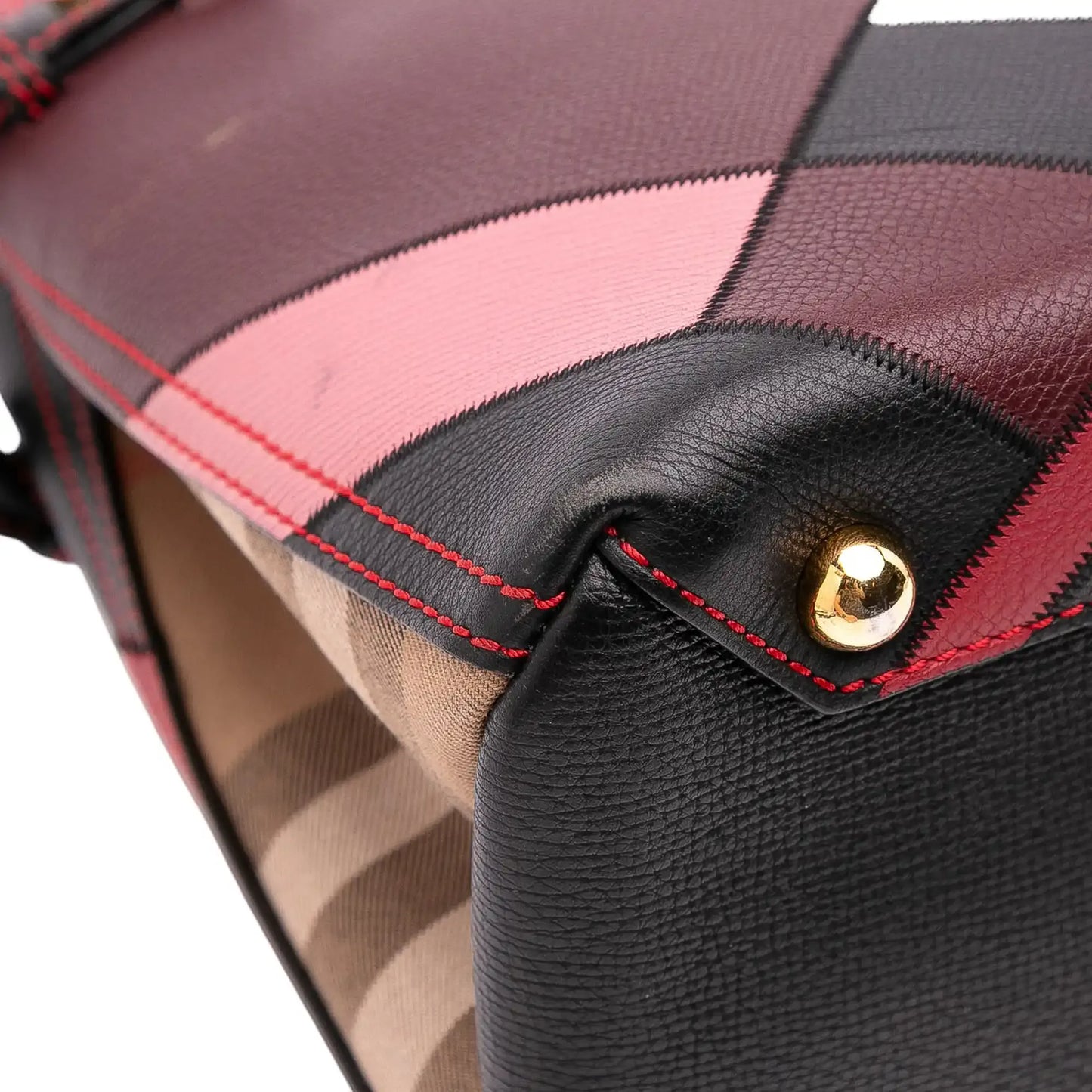 Burberry Medium Leather Patchwork and House Check Banner Satchel